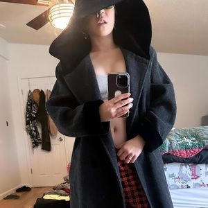 STEALTH MODE CHARCOAL HOODED COAT